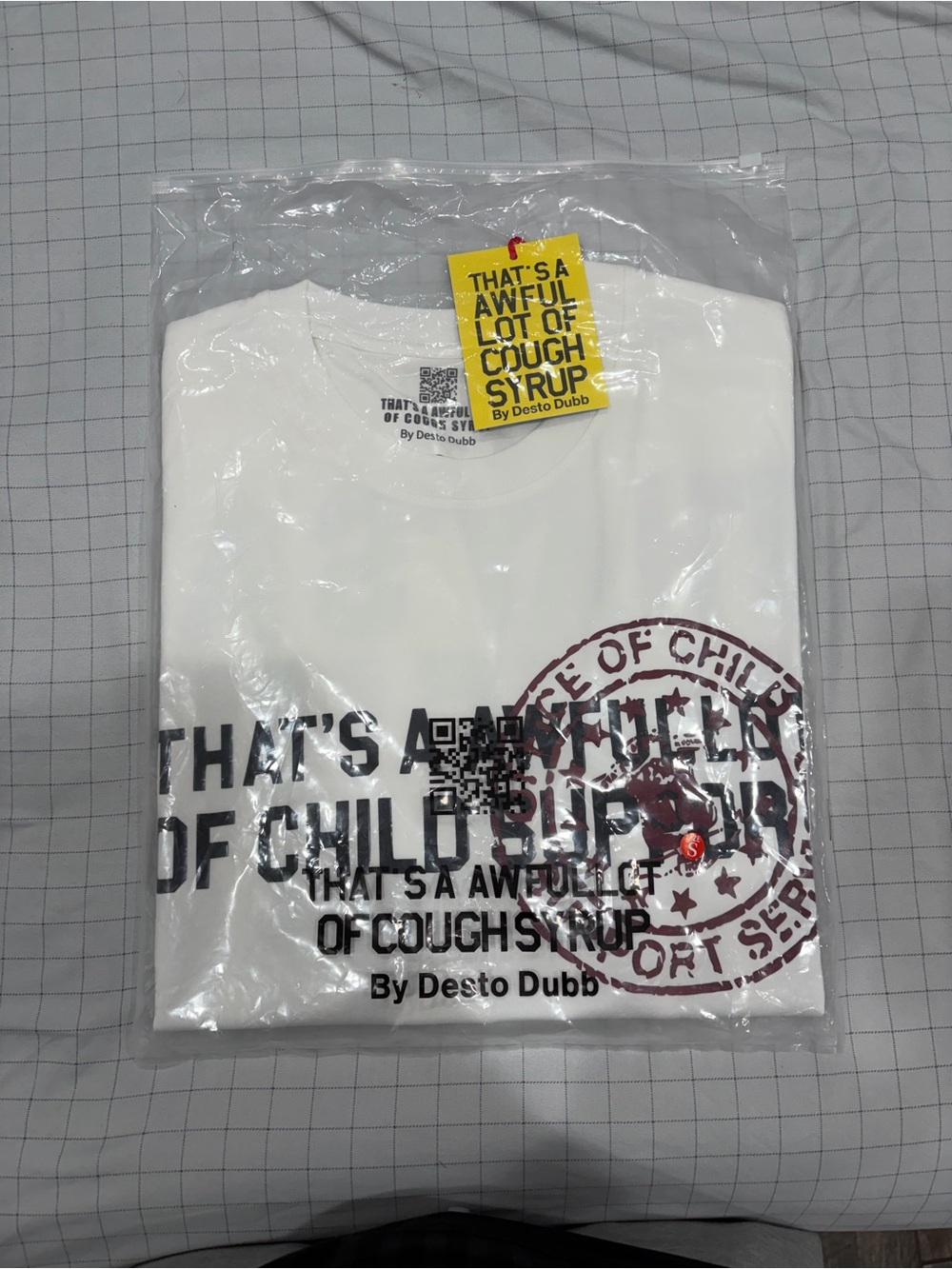 White Graphic Short Sleeve Tee - That’s Awful Lot Of Cough Syrup